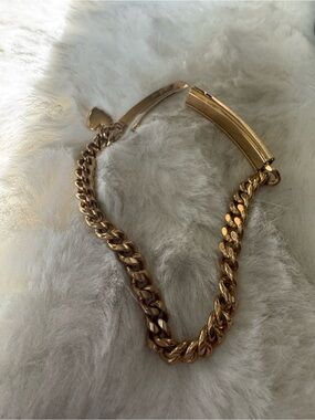 Speidel Gold Tone ID Curb Bracelet
